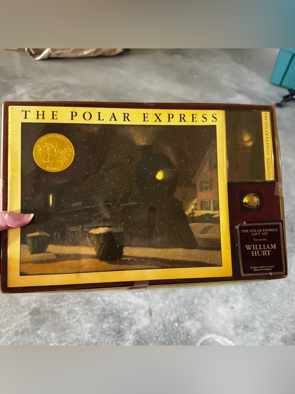 Polar Express Gift Set Vintage Book + Cassette by William Hurt & Bell Christmas